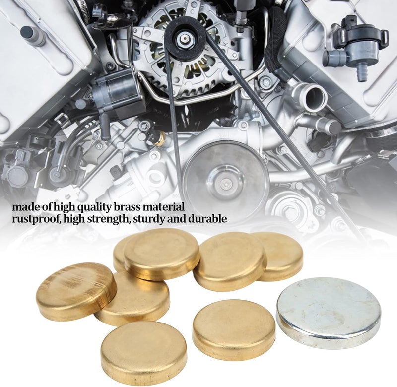 Camrusic Engine Freeze Plug Kit Brass Freeze Frost Expansion Plug Parts MPE-100BR Compatible with Chevy Small Block 283ci 305ci 327ci 350ci 1957-1997 - Image 2
